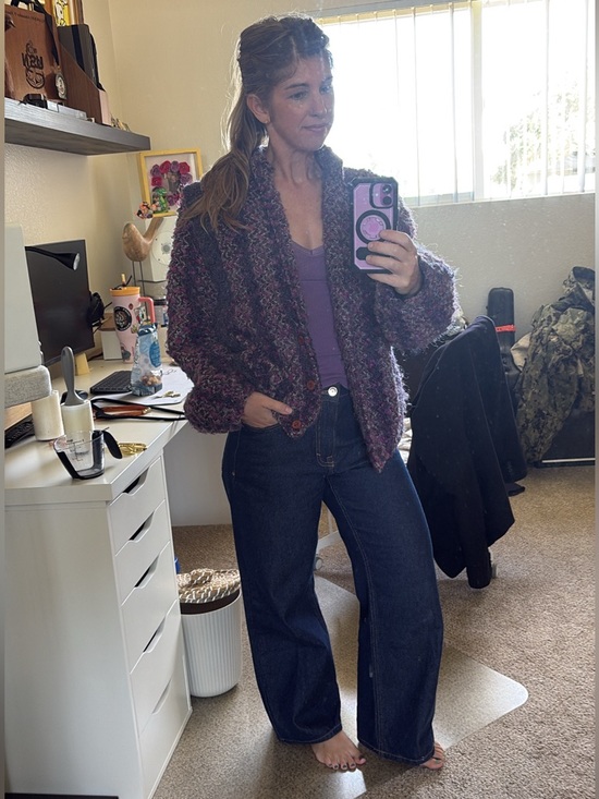 Its magic Toni Garment Sweaters - Textured Purple Multi Bouclé Cardigan Sweater
